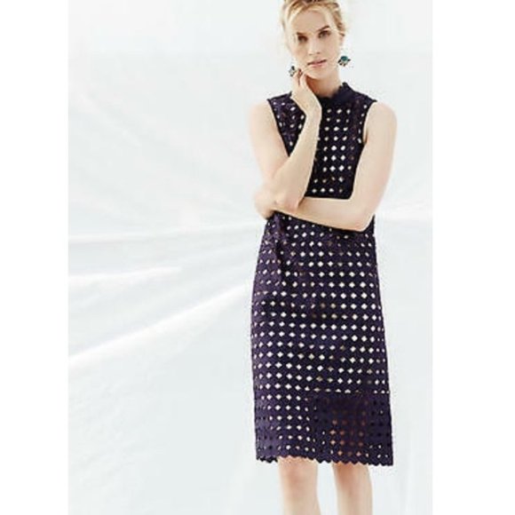 Anthropologie Dresses & Skirts - Anthropologie Maeve Circle Lace Midi Shift Dress Blue